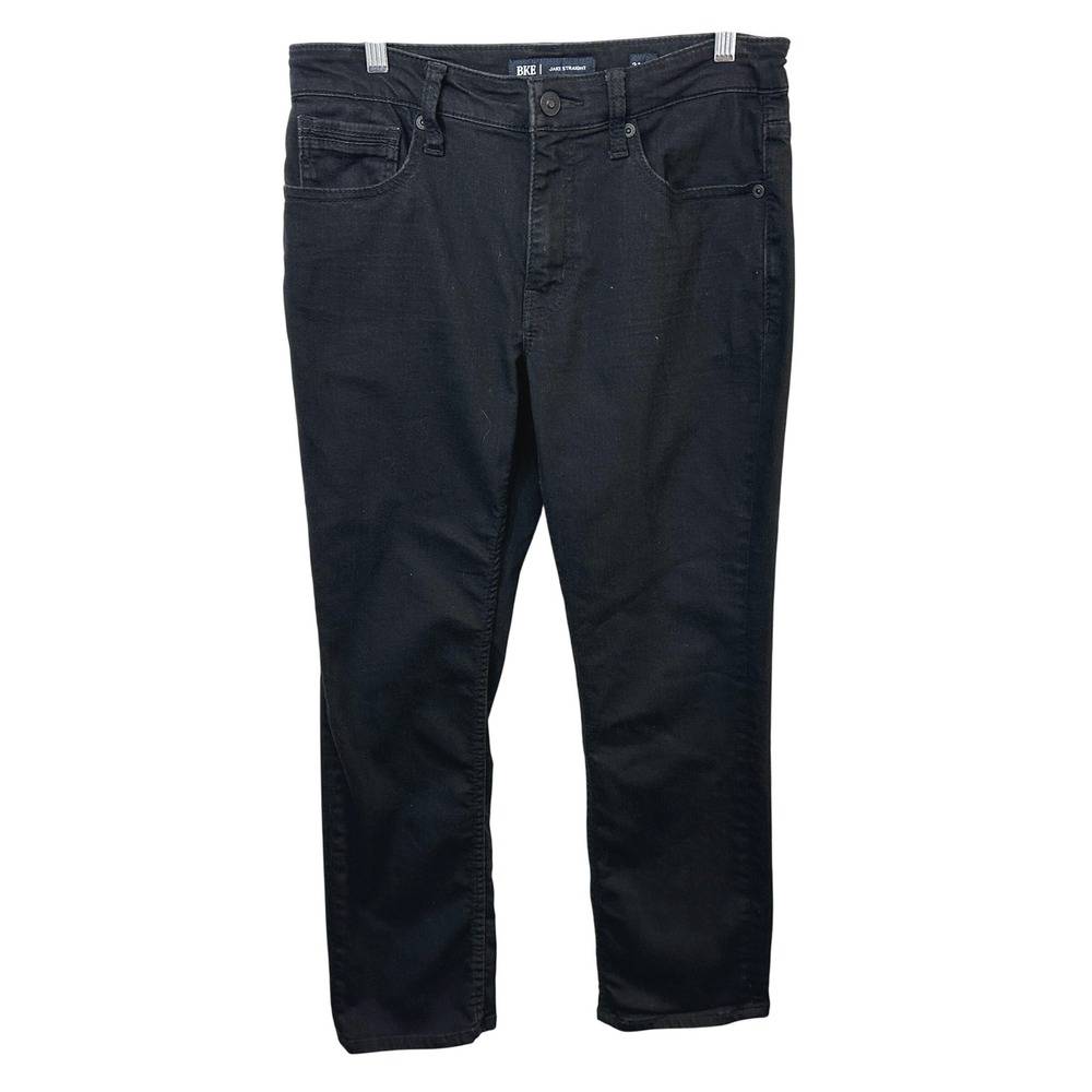 BKE Jake 31x30 Mens Jeans Straight Black Denim Stretch Casual Dark Pants 686‎